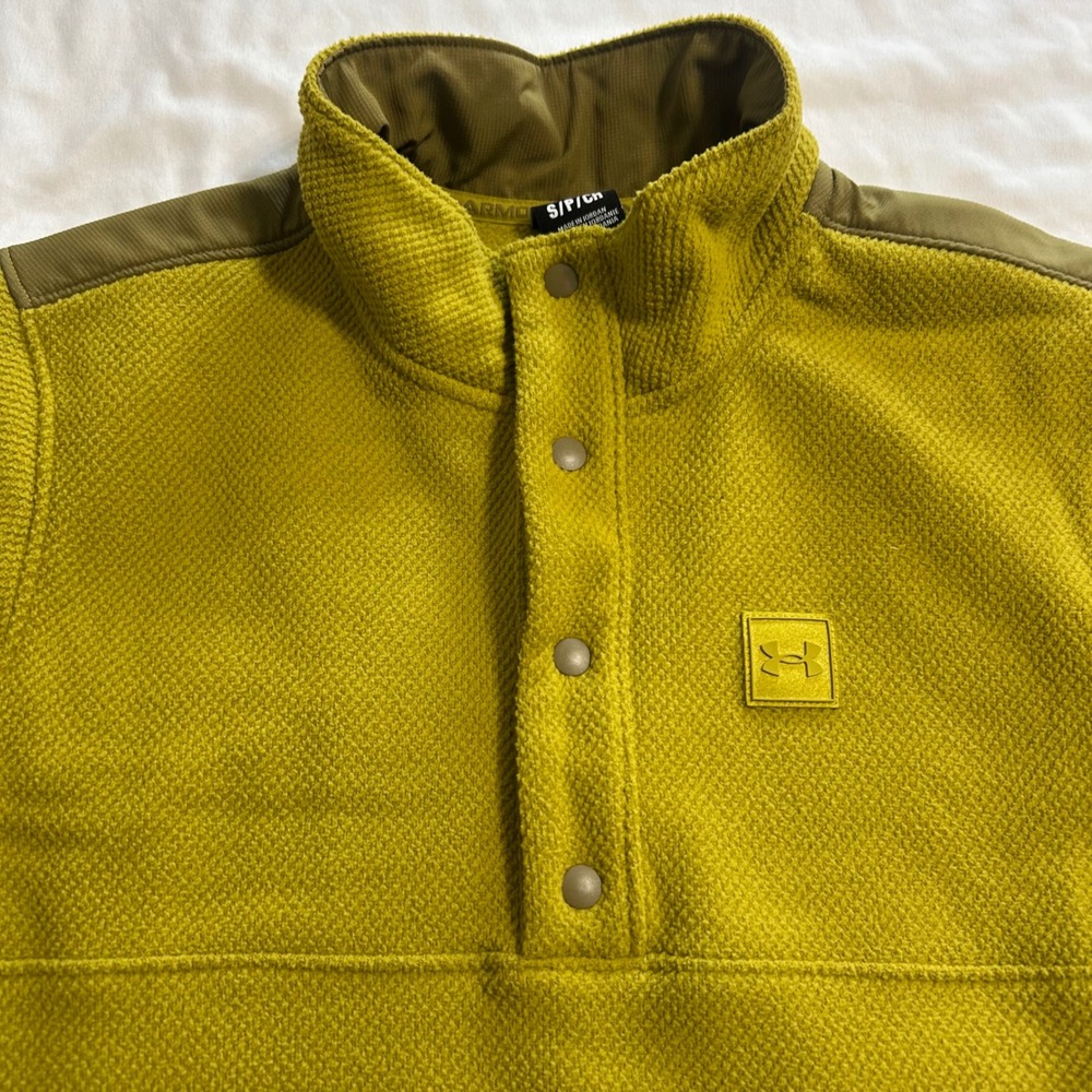 Under Armour Specialist Henley 2.0 Fleece Pullover Mustard Yellow Mens Small